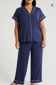 Nordstrom Navy Blue white tipped Pajama Top