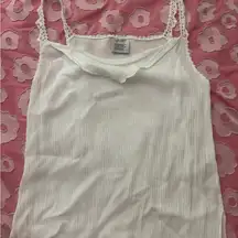 Elegant White Lace Trim Camisole