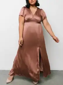 Baltic Born Prague Satin Maxi Dress in Dusty Pink Size 3X NWT