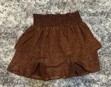 Crescent Ruffle Leopard Mini Skirt