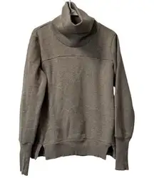 Alo Yoga Haze Sweater Women's Size Medium Brown Funnel Turtle Neck Thumb Holes