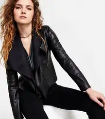 Bar lll - Faux Leather Flyaway Jacket Size Medium