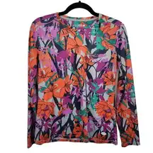 Reel Legends Freeline Womens S Pink & Orange Floral Long Sleeve Top