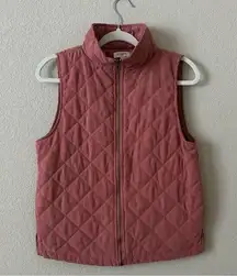 Umgee Mauve Pink Quilted Vest Classic Diamond Pattern