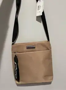Nautica Tan and Black NylonMessenger Bag with Adjustable Strap - NWT!