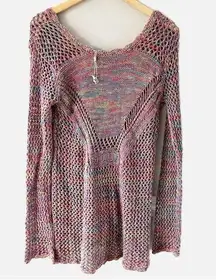 NWT HuntingBird Cardigan Knit Lagenlook Colorful Sweater Size Medium