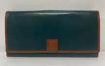 CELINE Vintage Dark Green Leather Bifold Long Wallet - Preowned