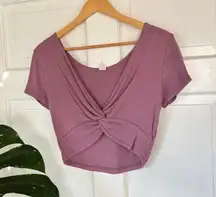 Purple twist crop top 