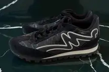 MARC JACOBS The Jogger Black Leather Suede Trainers Sneakers Size 41 / US 11