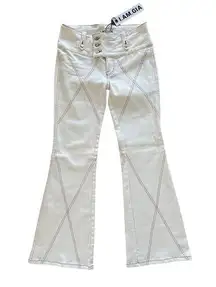 I am gia I.AM.GIA - Mallory Low Waisted Flare Jeans in White