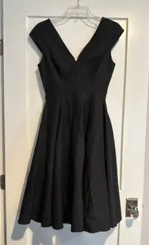 Black Linen Fit And Flare Dress