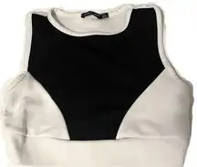 Color block sports crop top