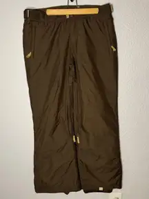 Roxy Utility 5000 Snow Pants Brown Snowboard Ski Pockets Leg Vents Size L Winter