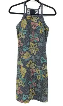 prAna  Dress Women's Size XS Floral Chevron Racerback Activewear Gray Multi