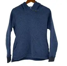 Woolrich navy blue heathered pullover sweatshirt hooded with pockets size medium