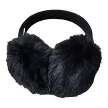 Black faux fur earmuffs women's winter accessory headband