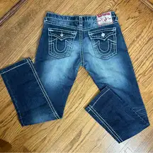 True Religion | Rainbow Billy Dark Pipeline Low Rise Denim Jeans Size 31