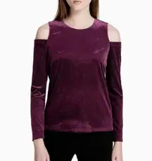 Cold Shoulder Velvet Sweater
