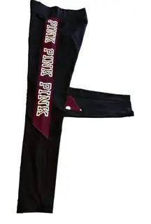 PINK by Victoria’s Secret Black & Burgundy Leggings Size S