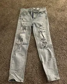 Eunia distressed straight leg jeans 