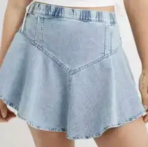 New  Circle Denim Mini Skirt Blue