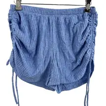 Gaze Blue Waffle Knit Pull On Short Size M New