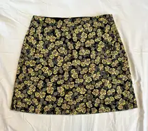✨ Maeve by Anthropologie black & yellow floral mini skirt