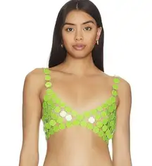 h:ours Diana Top in Neon Green