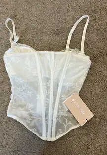 Shein white corset top 
