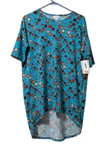 LuLaRoe Irma Top Puzzle Colorful Size XS‎ Hi Low Teacher Travel Loungewear NWT