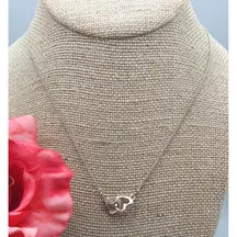 Adorable GUESS Rose Gold Tone Double Heart Pendant Necklace Dainty 16" Long