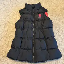 Black puffer vest polo assn