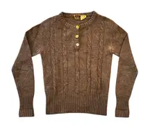 Casual Corner Women's Brown Crewneck or V-neck Sweater 100% Shetland Wool Size M