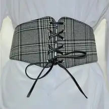 Plaid Lace-Up Corset Belt New