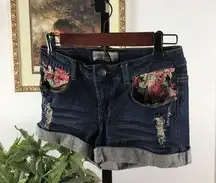 Iris Jeans Cut Off Shorts Modern Vintage Black Stone Washed Size Small