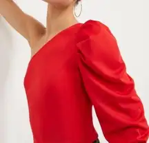 Sugarlips Gameday Such a Betty One Shoulder Red Top SZ M