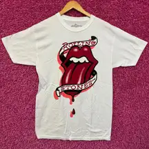 The Rolling Stones Bleeding Hot Lips Tattoo Rock Band Tee M 