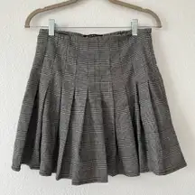 Schoolgirl Grey Plaid Pleated Mini Skirt