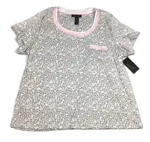 Rene Rofe Short Sleeve PJ Pajama Sleep Top Shirt