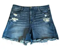American Eagle Next Level Stretch Curvy High Rise Shortie Distressed Womens 18