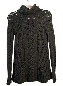 Anthropologie Sleeping on Snow‎ Green Cotton Linen Wool Blend Knit Sweater XS