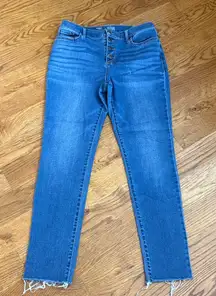 A.N.A. A New Approach Button Fly Jeggings Light  Wash Denim Size 8