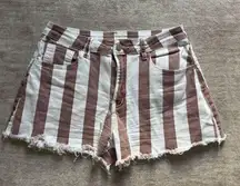 Altar'd State Red and White Striped Shorts