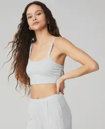 Ribbed Crop Whisper Bra Tank Top