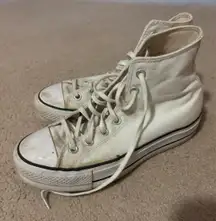 White Platform Converse High-Top