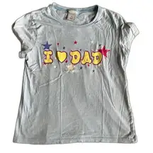Vintage Y2K I Love Dad Old Navy Graphic Light Blue Baby Tee Women's Small
