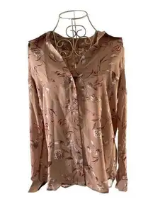 NWT L’Agence Nina floral silk button down blouse XS