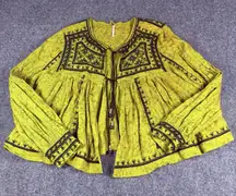 Free‎ People Twilight Folk Jacket Embroidered W/ Embellishments Lightweight XS