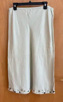 Vintage J.Jill XS 100% linen‎ Waist Skirt button detail