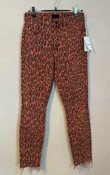 NWT Mother Denim High Waisted Looked Ankle Fray Skinny Jeans 24